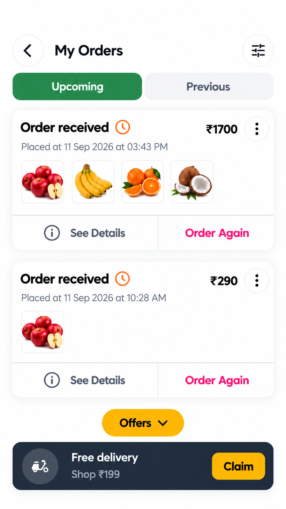 Delivery Slot Selection