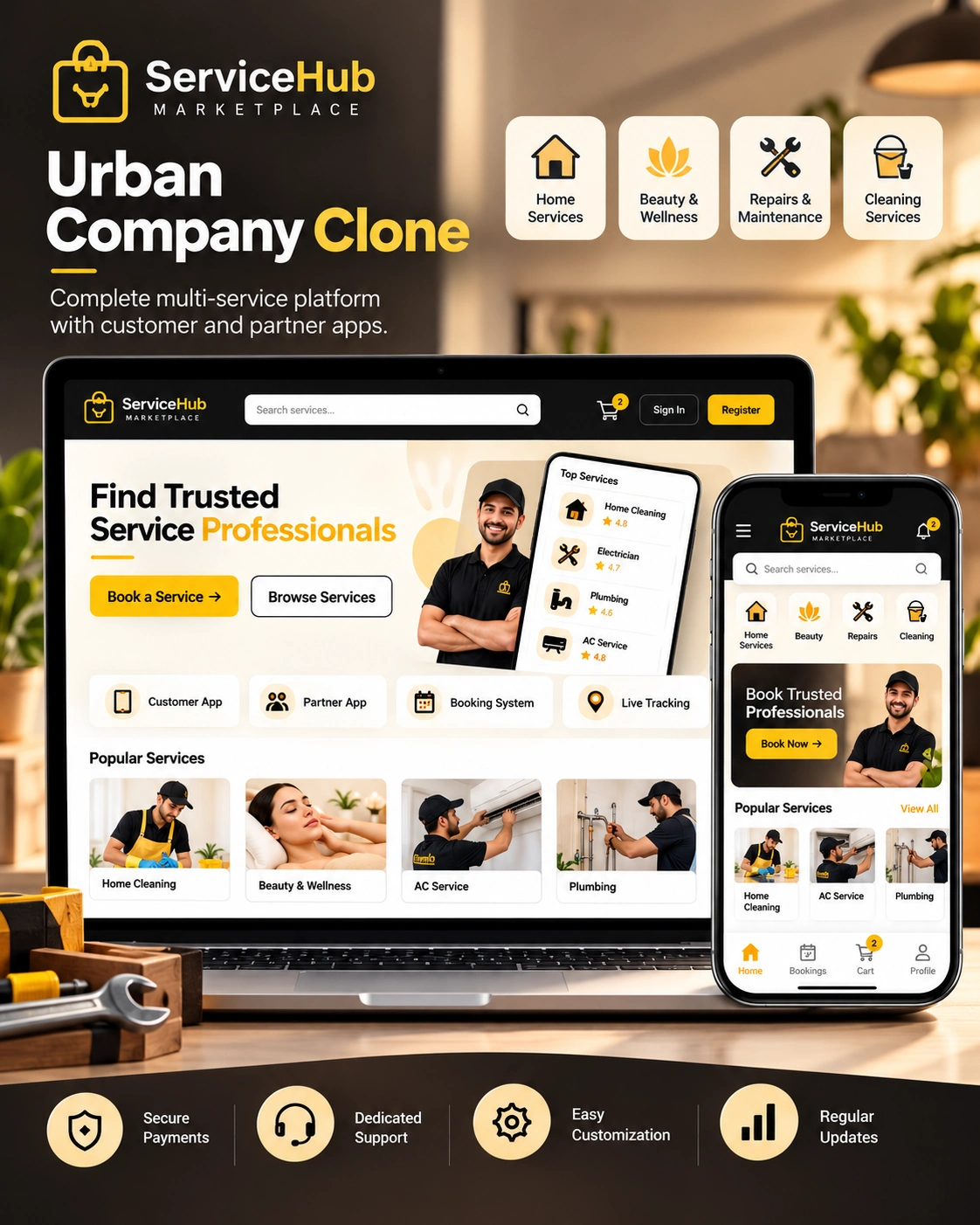 On-Demand Service Marketplace App & Website