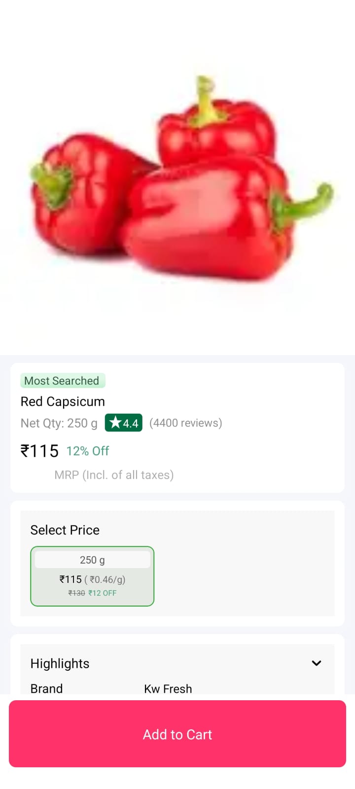 Home Screen - Grocery App