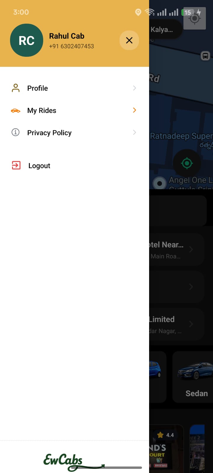 Screen 10 - Ride Sharing App