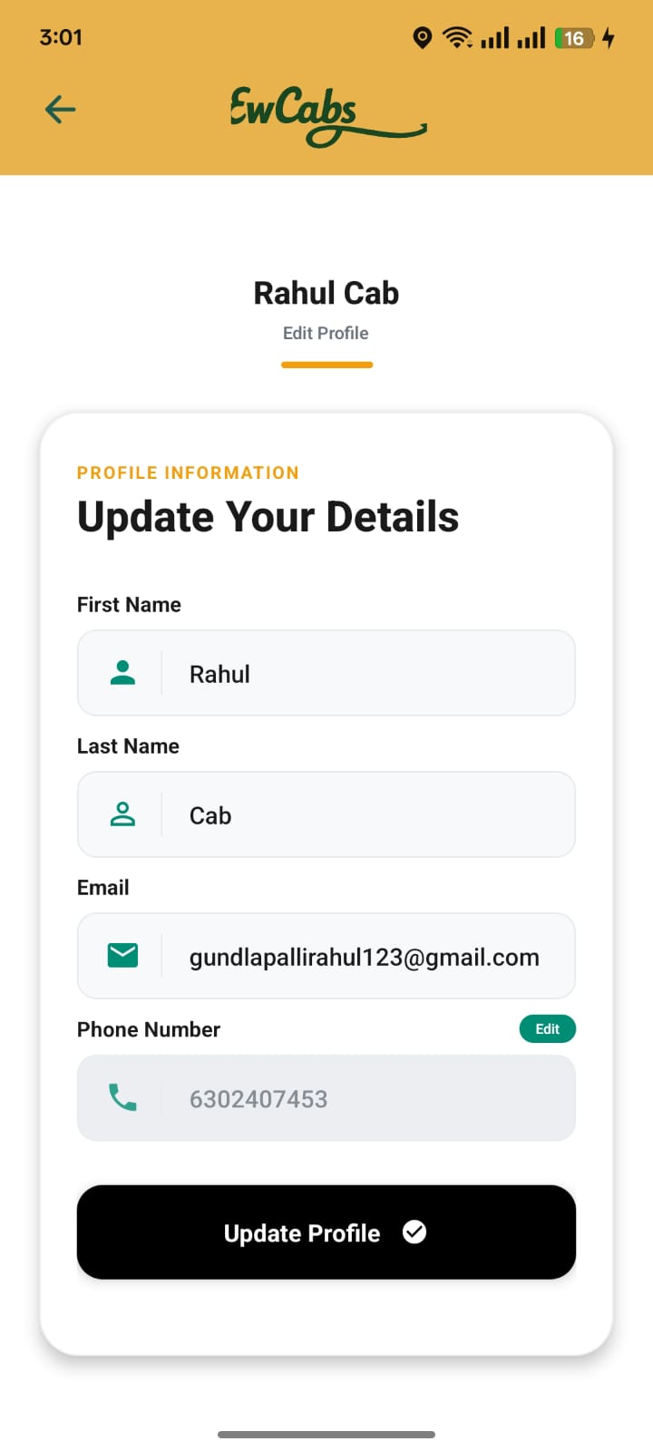 Screen 16 - Ride Sharing App